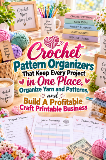 Crochet Pattern Organizers That Keep Every Project in One Place, Organize Yarn and Patterns, and Build A Profitable Craft Printable Business