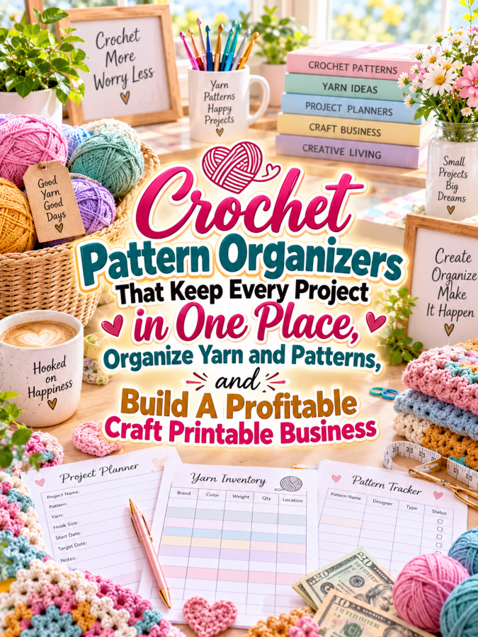 Crochet Pattern Organizers That Keep Every Project in One Place, Organize Yarn and Patterns, and Build A Profitable Craft Printable Business Crochet Pattern Organizers That Keep Every Project in One Place, Organize Yarn and Patterns, and Build A Profitable Craft Printable Business