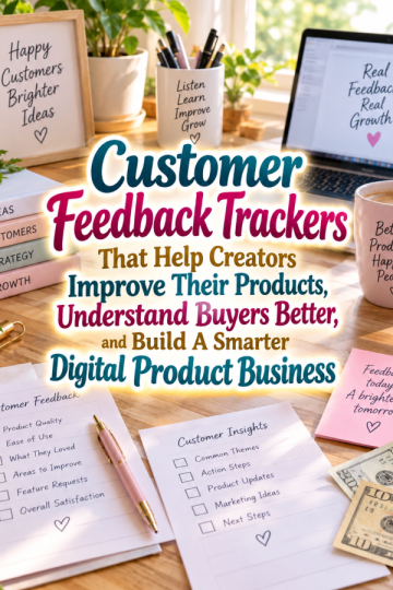 Customer Feedback Trackers That Help Creators Improve Their Products, Understand Buyers Better, and Build A Smarter Digital Product Business