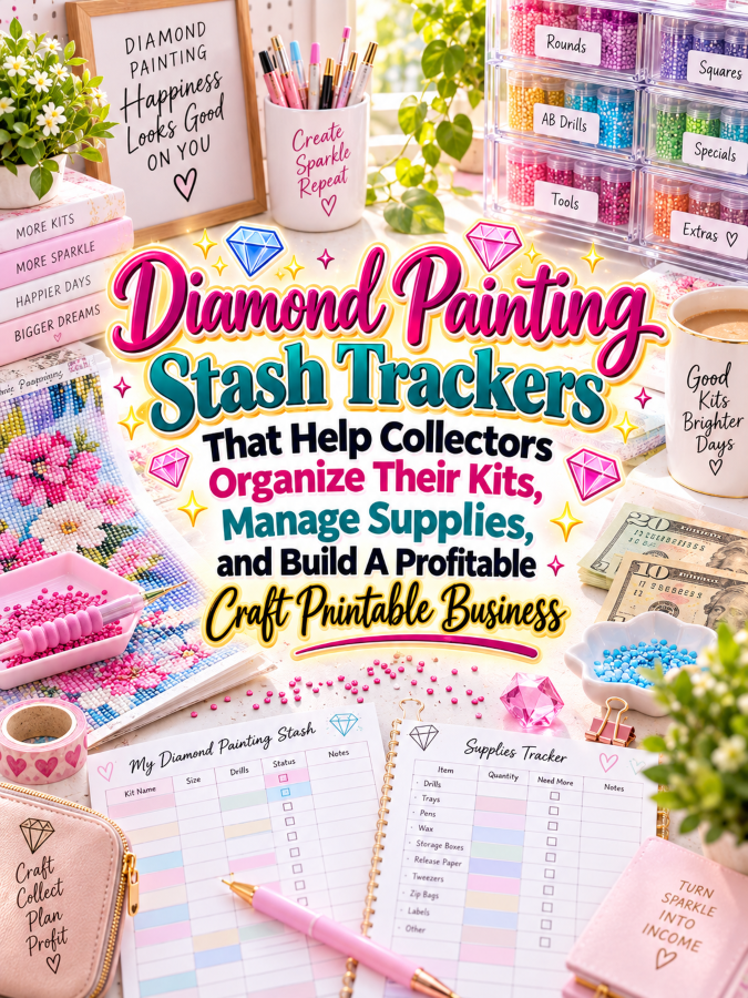Diamond Painting Stash Trackers That Help Collectors Organize Their Kits, Manage Supplies, and Build A Profitable Craft Printable Business