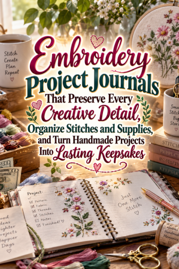Embroidery Project Journals That Preserve Every Creative Detail, Organize Stitches and Supplies, and Turn Handmade Projects Into Lasting Keepsakes