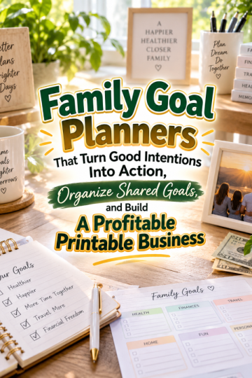 Family Goal Planners That Turn Good Intentions Into Action, Organize Shared Goals, and Build A Profitable Printable Business