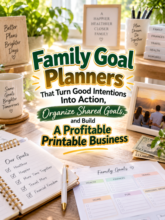 Family Goal Planners That Turn Good Intentions Into Action, Organize Shared Goals, and Build A Profitable Printable Business Family Goal Planners That Turn Good Intentions Into Action, Organize Shared Goals, and Build A Profitable Printable Business