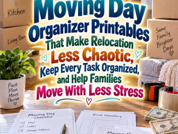 Moving Day Organizer Printables That Make Relocation Less Chaotic, Keep Every Task Organized, and Help Families Move With Less Stress