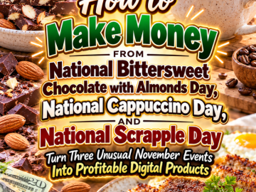 How to Make Money From National Bittersweet Chocolate with Almonds Day, National Cappuccino Day, and National Scrapple Day – Turn Three Unusual November Events Into Profitable Digital Products How to Make Money From National Bittersweet Chocolate with Almonds Day, National Cappuccino Day, and National Scrapple Day – Turn Three Unusual November Events Into Profitable Digital Products