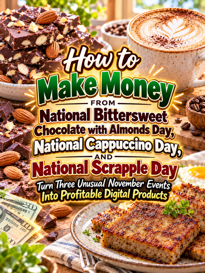 How to Make Money From National Bittersweet Chocolate with Almonds Day, National Cappuccino Day, and National Scrapple Day – Turn Three Unusual November Events Into Profitable Digital Products