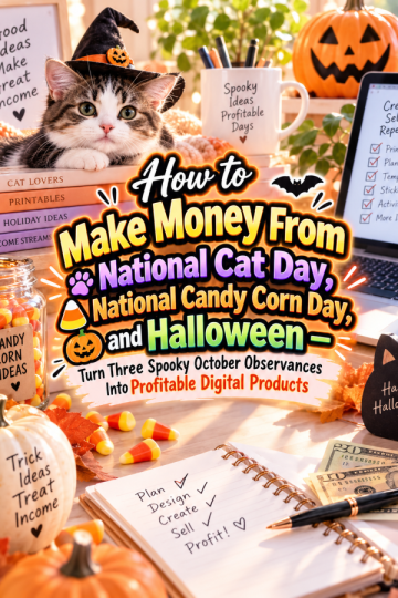 How to Make Money From National Cat Day, National Candy Corn Day, and Halloween — Turn Three Spooky October Observances Into Profitable Digital Products