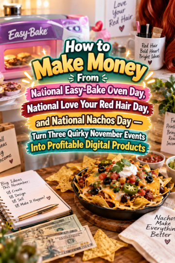 How to Make Money From National Easy-Bake Oven Day, National Love Your Red Hair Day, and National Nachos Day — Turn Three Quirky November Events Into Profitable Digital Products