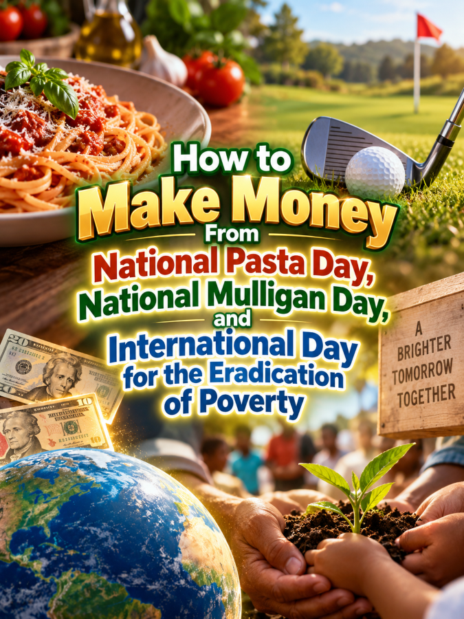 How to Make Money From National Pasta Day, National Mulligan Day, and International Day for the Eradication of Poverty