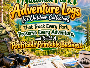 National Park Adventure Logs for Outdoor Collectors That Track Every Park, Preserve Every Adventure, and Build A Profitable Printable Business