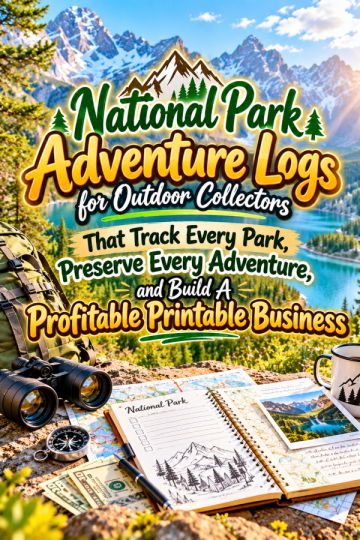 National Park Adventure Logs for Outdoor Collectors That Track Every Park, Preserve Every Adventure, and Build A Profitable Printable Business