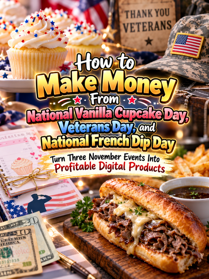 How to Make Money From National Vanilla Cupcake Day, Veterans Day, and National French Dip Day – Turn Three November Events Into Profitable Digital Products