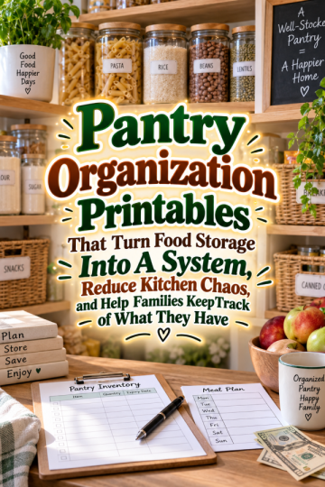 Pantry Organization Printables That Turn Food Storage Into A System, Reduce Kitchen Chaos, and Help Families Keep Track of What They Have