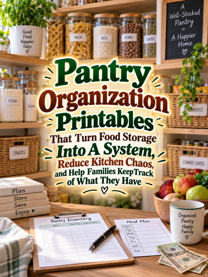 Pantry Organization Printables That Turn Food Storage Into A System, Reduce Kitchen Chaos, and Help Families Keep Track of What They Have Pantry Organization Printables That Turn Food Storage Into A System, Reduce Kitchen Chaos, and Help Families Keep Track of What They Have