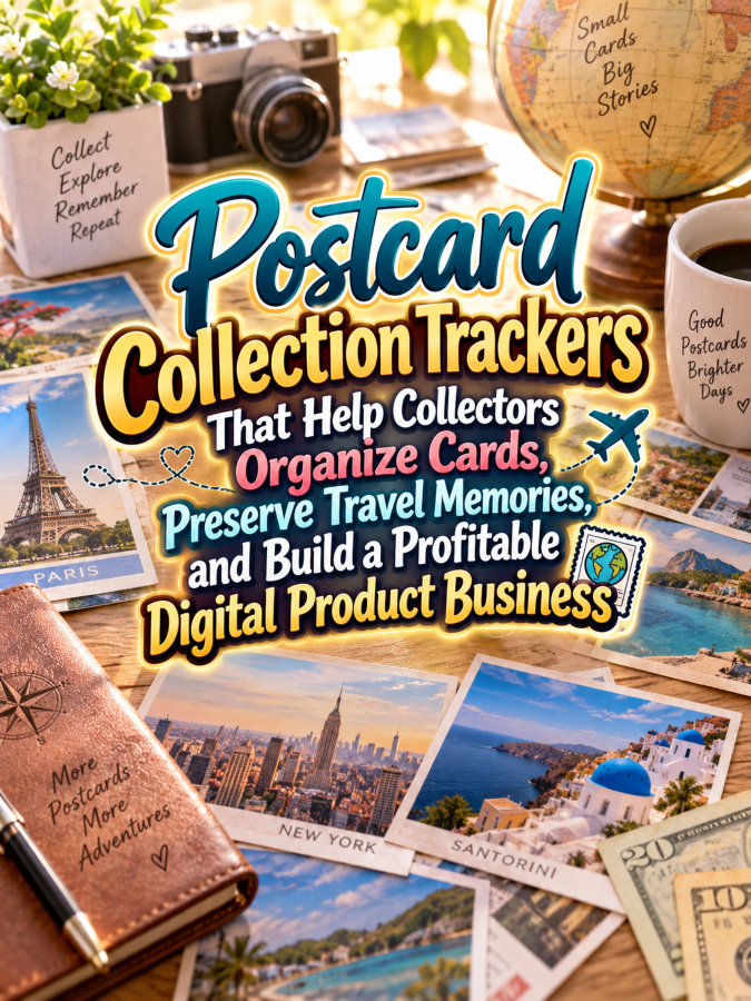 Postcard Collection Trackers That Help Collectors Organize Cards, Preserve Travel Memories, and Build a Profitable Digital Product Business