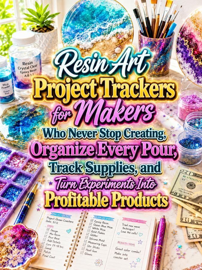 Resin Art Project Trackers for Makers Who Never Stop Creating, Organize Every Pour, Track Supplies, and Turn Experiments Into Profitable Products