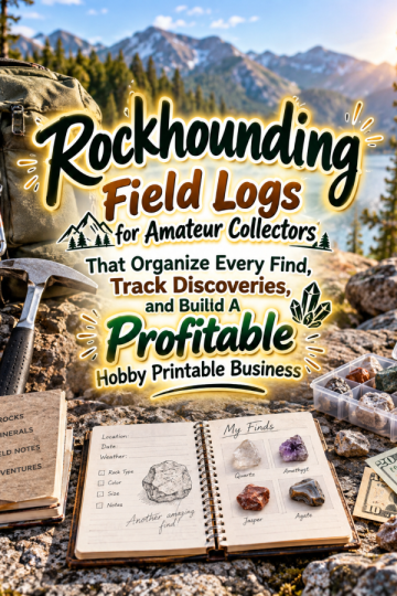 Rockhounding Field Logs for Amateur Collectors That Organize Every Find, Track Discoveries, and Build A Profitable Hobby Printable Business