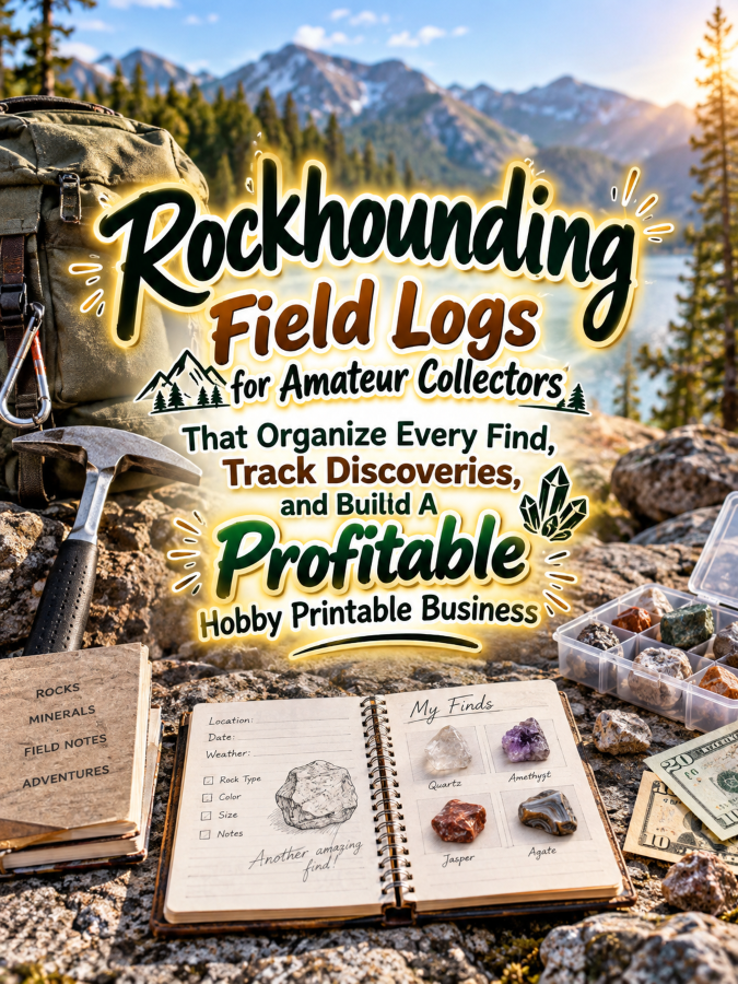 Rockhounding Field Logs for Amateur Collectors That Organize Every Find, Track Discoveries, and Build A Profitable Hobby Printable Business Rockhounding Field Logs for Amateur Collectors That Organize Every Find, Track Discoveries, and Build A Profitable Hobby Printable Business