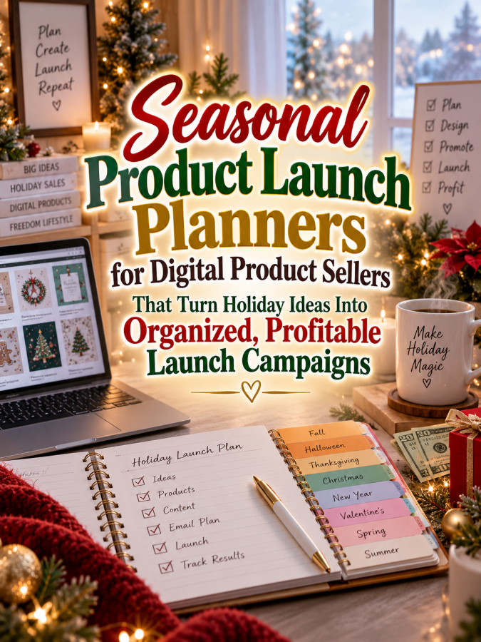 Seasonal Product Launch Planners for Digital Product Sellers That Turn Holiday Ideas Into Organized, Profitable Launch Campaigns