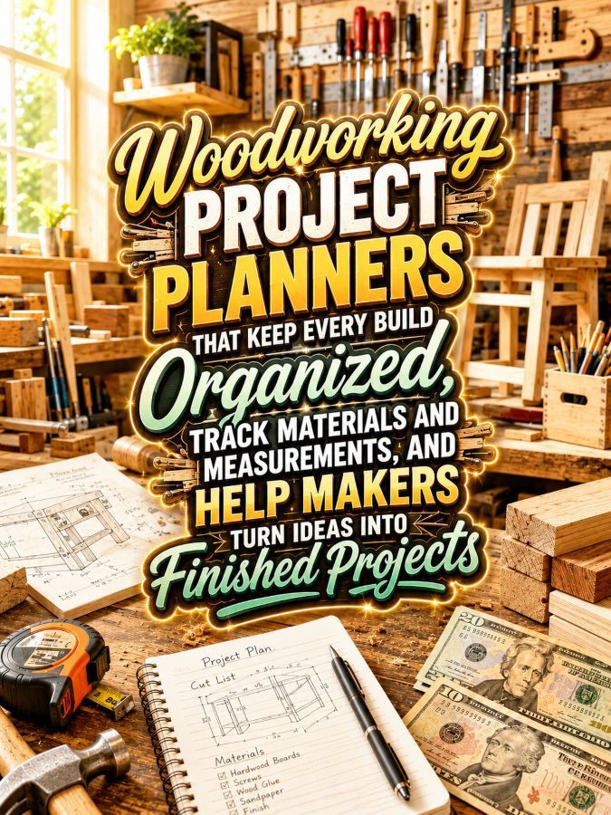 Woodworking Project Planners That Keep Every Build Organized, Track Materials and Measurements, and Help Makers Turn Ideas Into Finished Projects