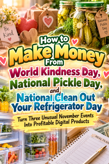 How to Make Money From World Kindness Day, National Pickle Day, and National Clean Out Your Refrigerator Day – Turn Three Unusual November Events Into Profitable Digital Products