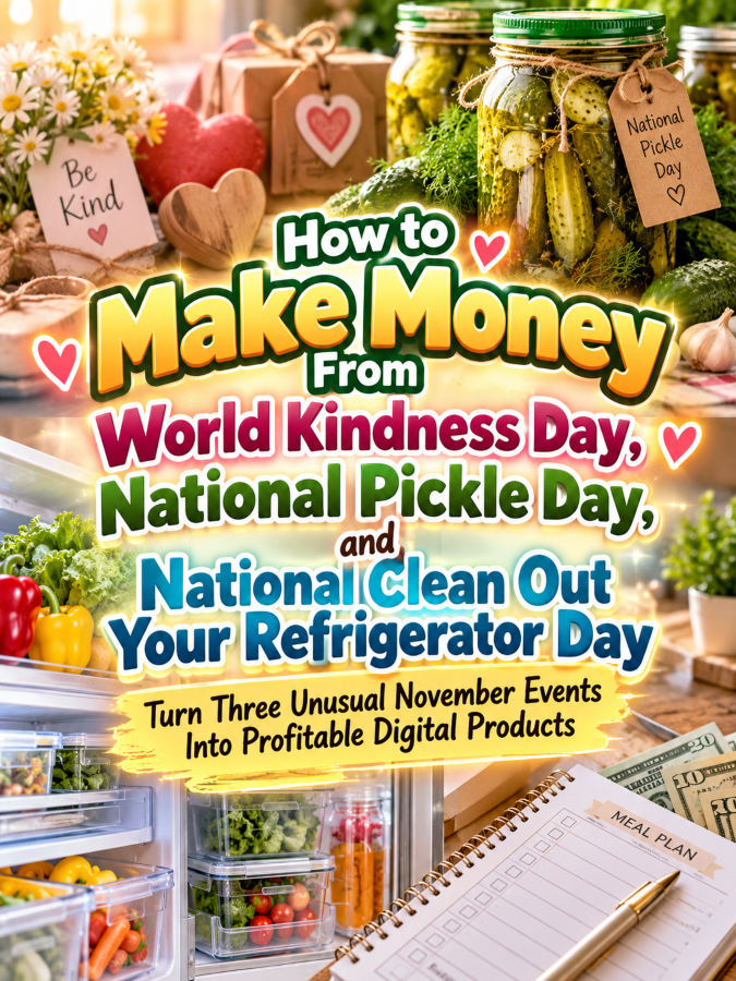 How to Make Money From World Kindness Day, National Pickle Day, and National Clean Out Your Refrigerator Day – Turn Three Unusual November Events Into Profitable Digital Products
