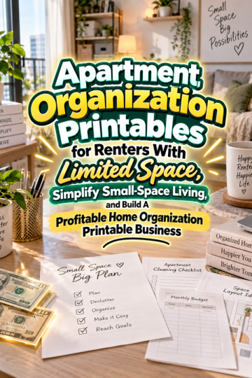 Apartment Organization Printables for Renters With Limited Space, Simplify Small-Space Living, and Build A Profitable Home Organization Printable Business