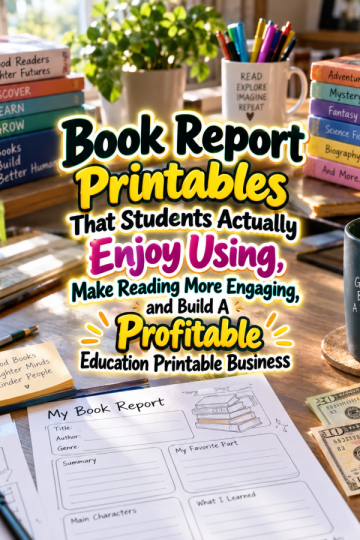 Book Report Printables That Students Actually Enjoy Using, Make Reading More Engaging, and Build A Profitable Education Printable Business