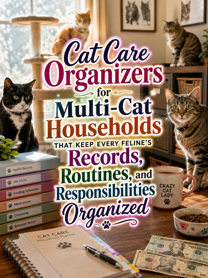 Cat Care Organizers for Multi-Cat Households That Keep Every Feline’s Records, Routines, and Responsibilities Organized