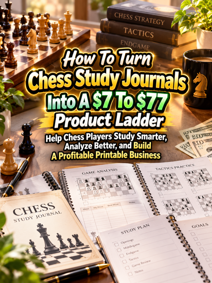How To Turn Chess Study Journals Into A  To  Product Ladder – Help Chess Players Study Smarter, Analyze Better, and Build A Profitable Printable Business