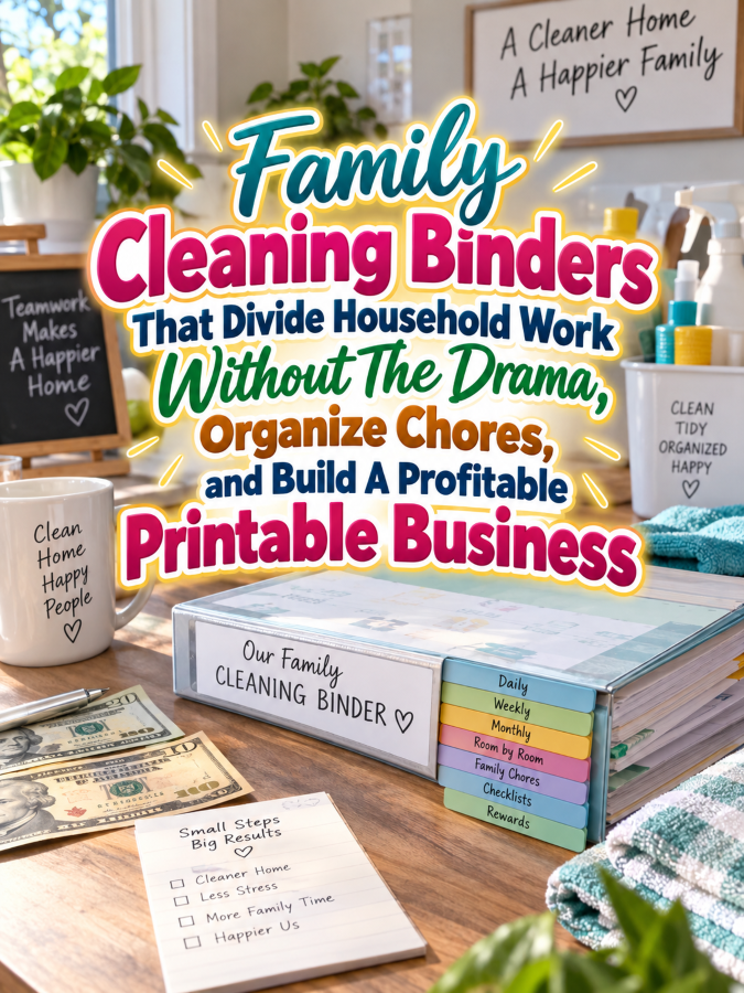Family Cleaning Binders That Divide Household Work Without The Drama, Organize Chores, and Build A Profitable Printable Business