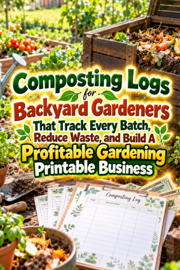 Composting Logs for Backyard Gardeners That Track Every Batch, Reduce Waste, and Build A Profitable Gardening Printable Business