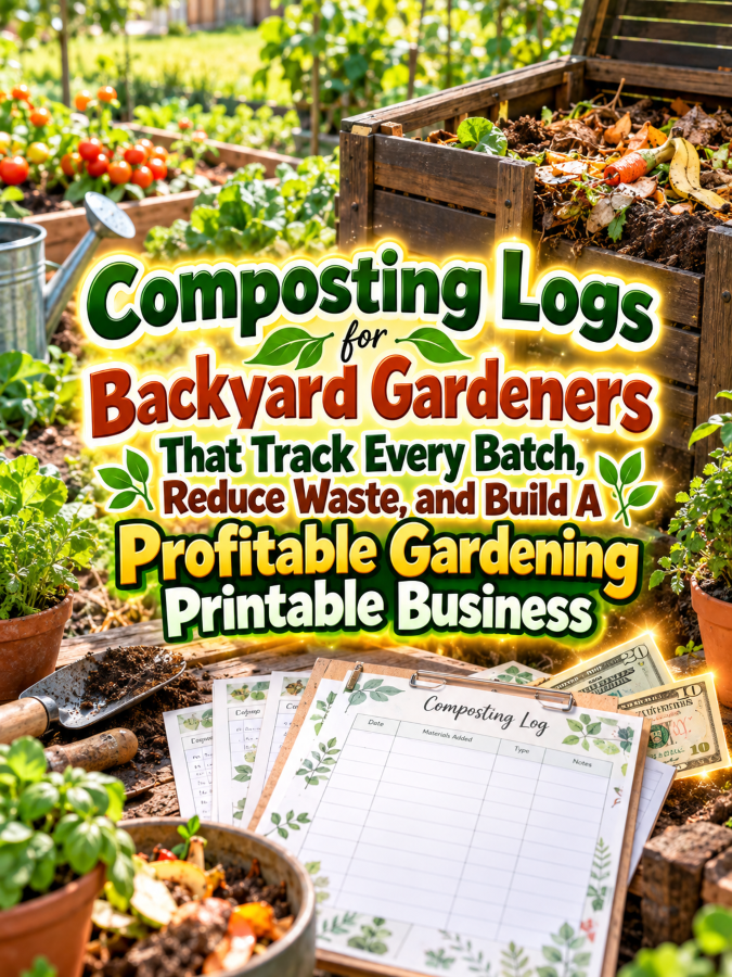 Composting Logs for Backyard Gardeners That Track Every Batch, Reduce Waste, and Build A Profitable Gardening Printable Business