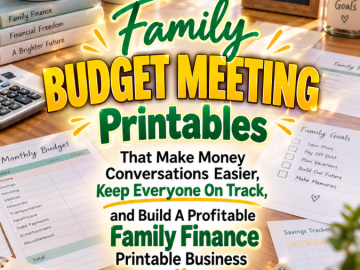Family Budget Meeting Printables That Make Money Conversations Easier, Keep Everyone On Track, and Build A Profitable Family Finance Printable Business
