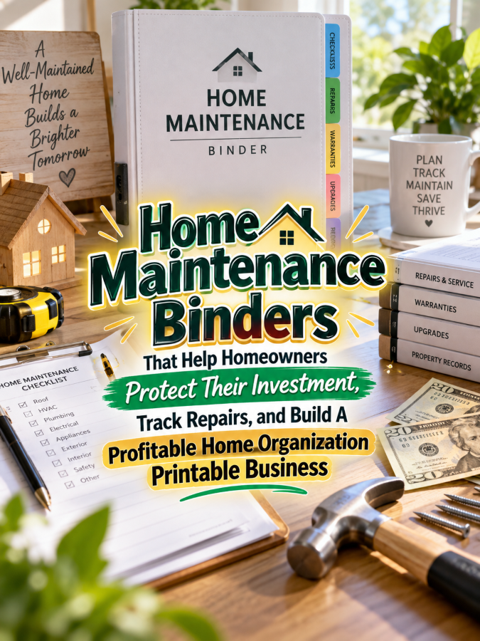 Home Maintenance Binders That Help Homeowners Protect Their Investment, Track Repairs, and Build A Profitable Home Organization Printable Business Home Maintenance Binders That Help Homeowners Protect Their Investment, Track Repairs, and Build A Profitable Home Organization Printable Business