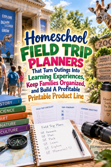 Homeschool Field Trip Planners That Turn Outings Into Learning Experiences, Keep Families Organized, and Build A Profitable Printable Product Line