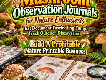 Mushroom Observation Journals for Nature Enthusiasts That Document Fascinating Fungi, Track Outdoor Discoveries, and Build A Profitable Nature Printable Business
