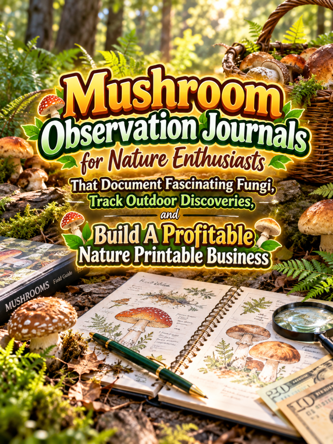 Mushroom Observation Journals for Nature Enthusiasts That Document Fascinating Fungi, Track Outdoor Discoveries, and Build A Profitable Nature Printable Business Mushroom Observation Journals for Nature Enthusiasts That Document Fascinating Fungi, Track Outdoor Discoveries, and Build A Profitable Nature Printable Business