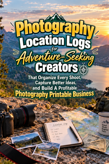 Photography Location Logs for Adventure-Seeking Creators That Organize Every Shoot, Capture Better Ideas, and Build A Profitable Photography Printable Business