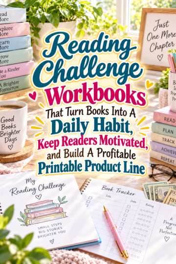 Reading Challenge Workbooks That Turn Books Into A Daily Habit, Keep Readers Motivated, and Build A Profitable Printable Product Line