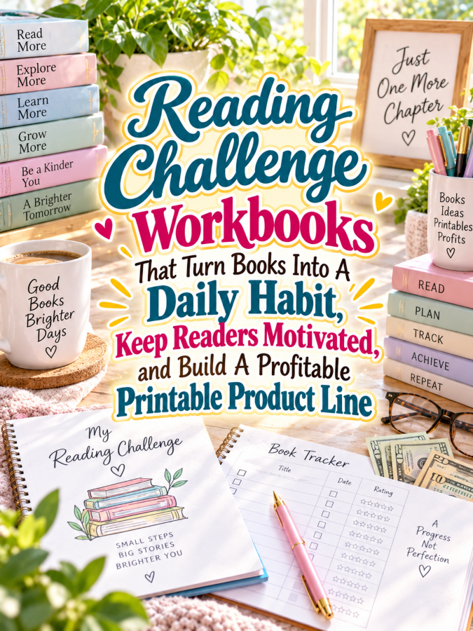 Reading Challenge Workbooks That Turn Books Into A Daily Habit, Keep Readers Motivated, and Build A Profitable Printable Product Line Reading Challenge Workbooks That Turn Books Into A Daily Habit, Keep Readers Motivated, and Build A Profitable Printable Product Line