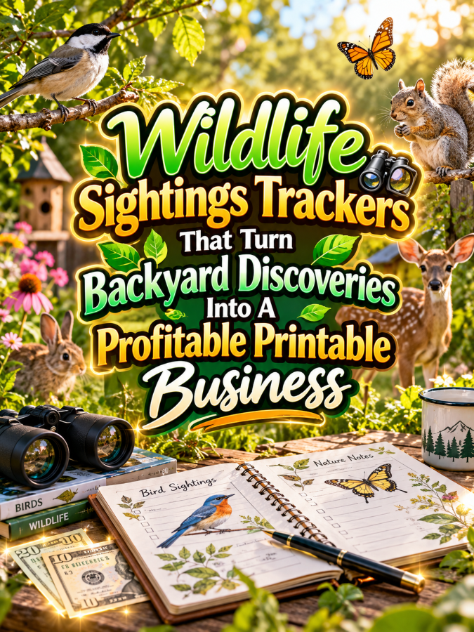 Wildlife Sightings Trackers That Turn Backyard Discoveries Into A Profitable Printable Business Wildlife Sightings Trackers That Turn Backyard Discoveries Into A Profitable Printable Business